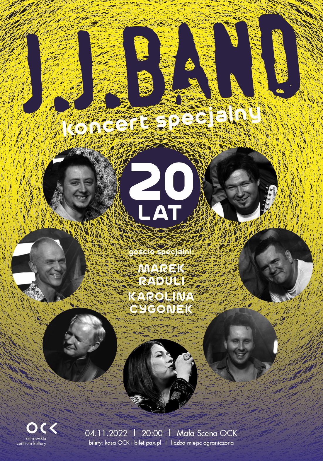 Afisz J.J. BAND KONCERT SPECJALNY z okazji 20–LECIA ZESPOŁU
