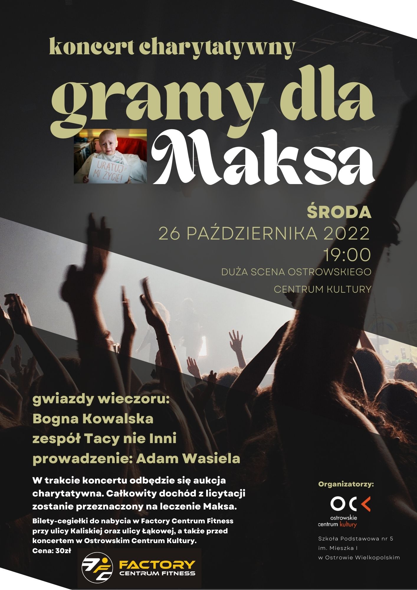 Plakat Koncert charytatywny dla Maksa