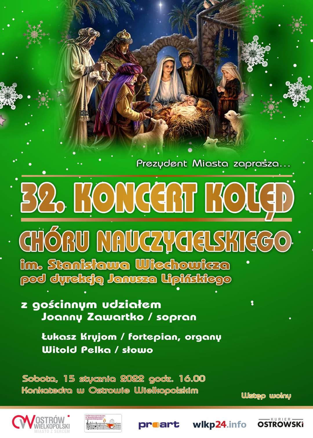 Plakat Koncert kolęd w wykonaniu Chóru Nauczycielskiego