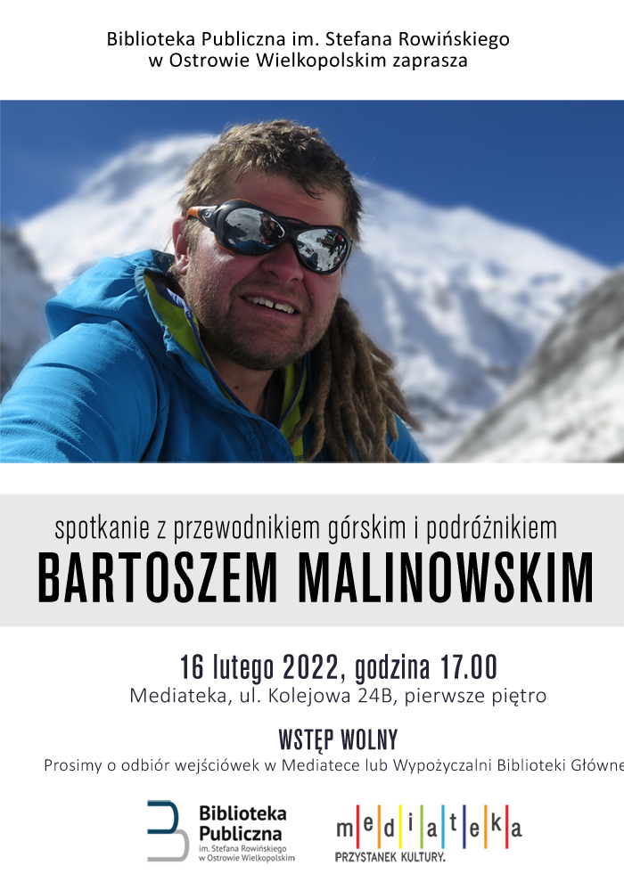 Plakat SPOTKANIE Z BARTOSZEM MALINOWSKIM