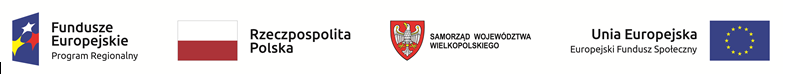 logotypy Fundusze Europejskie, Rzeczpospolita Polska, Samorząd Województwa Wielkopolskiego, Unii Europejskiej
