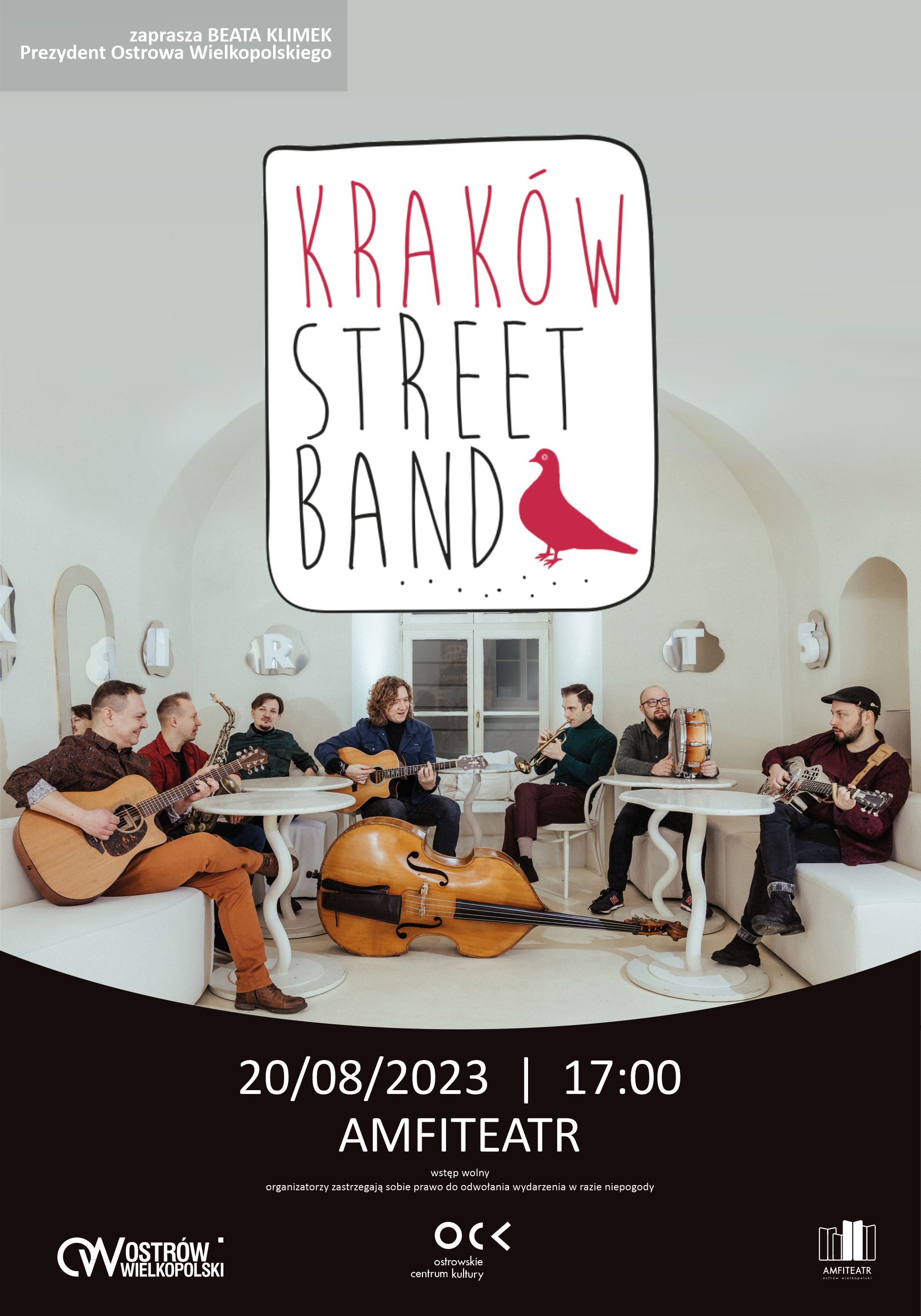 plakat zapraszający na koncert zespołu Kraków Street Band