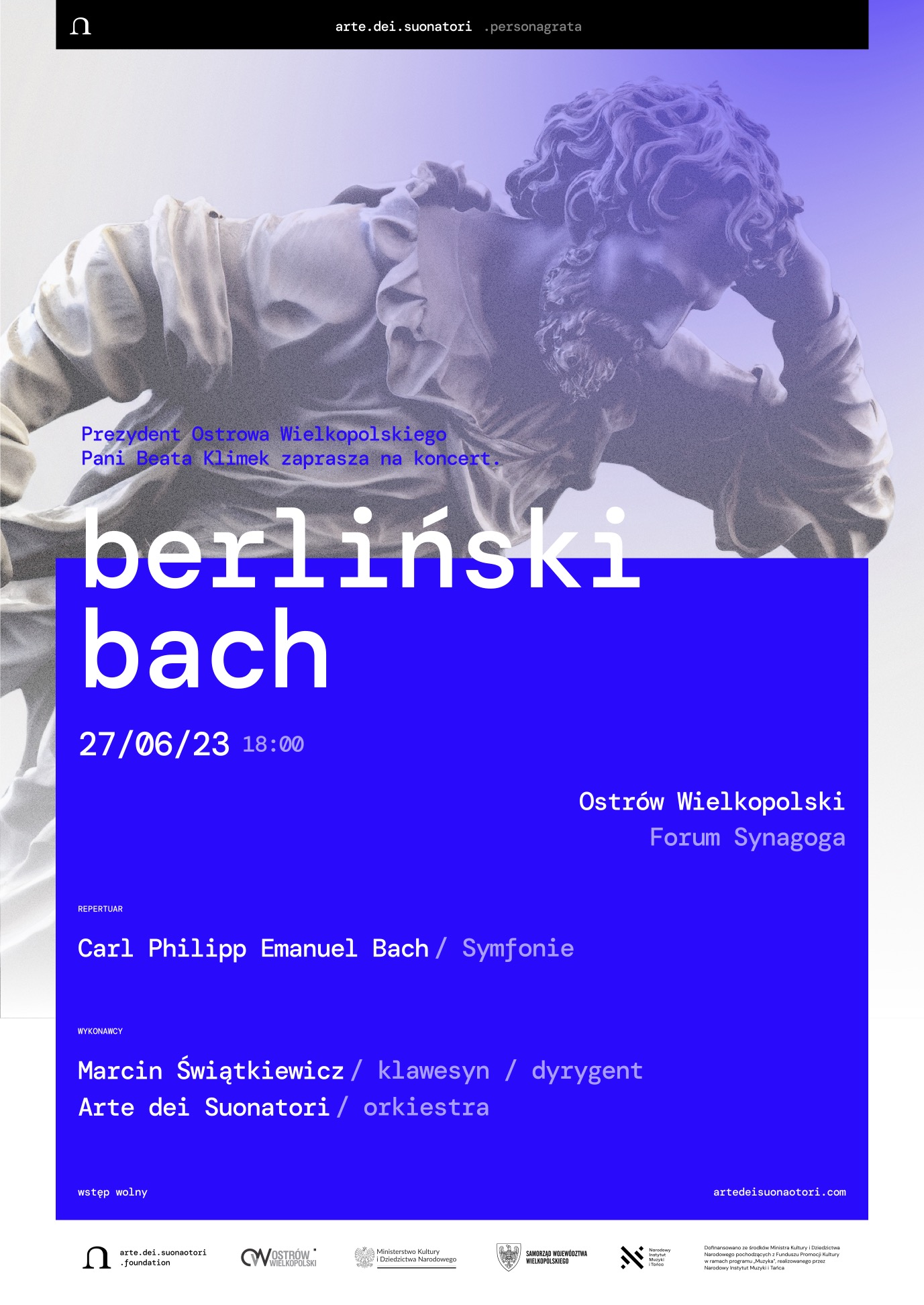 Plakat zapraszający na koncert "Berliński Bach"